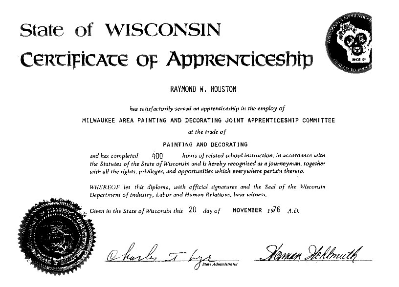 certificate of apprenticeship
